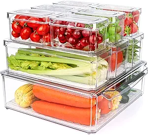 Maximize Your Fridge Space with 10 Clear Bins
