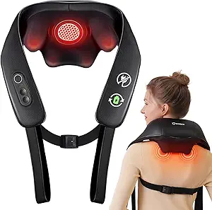 ✨ Experience Ultimate Comfort! Heated Shiatsu Neck & Shoulder Massager for Relaxation – Only $69.99
