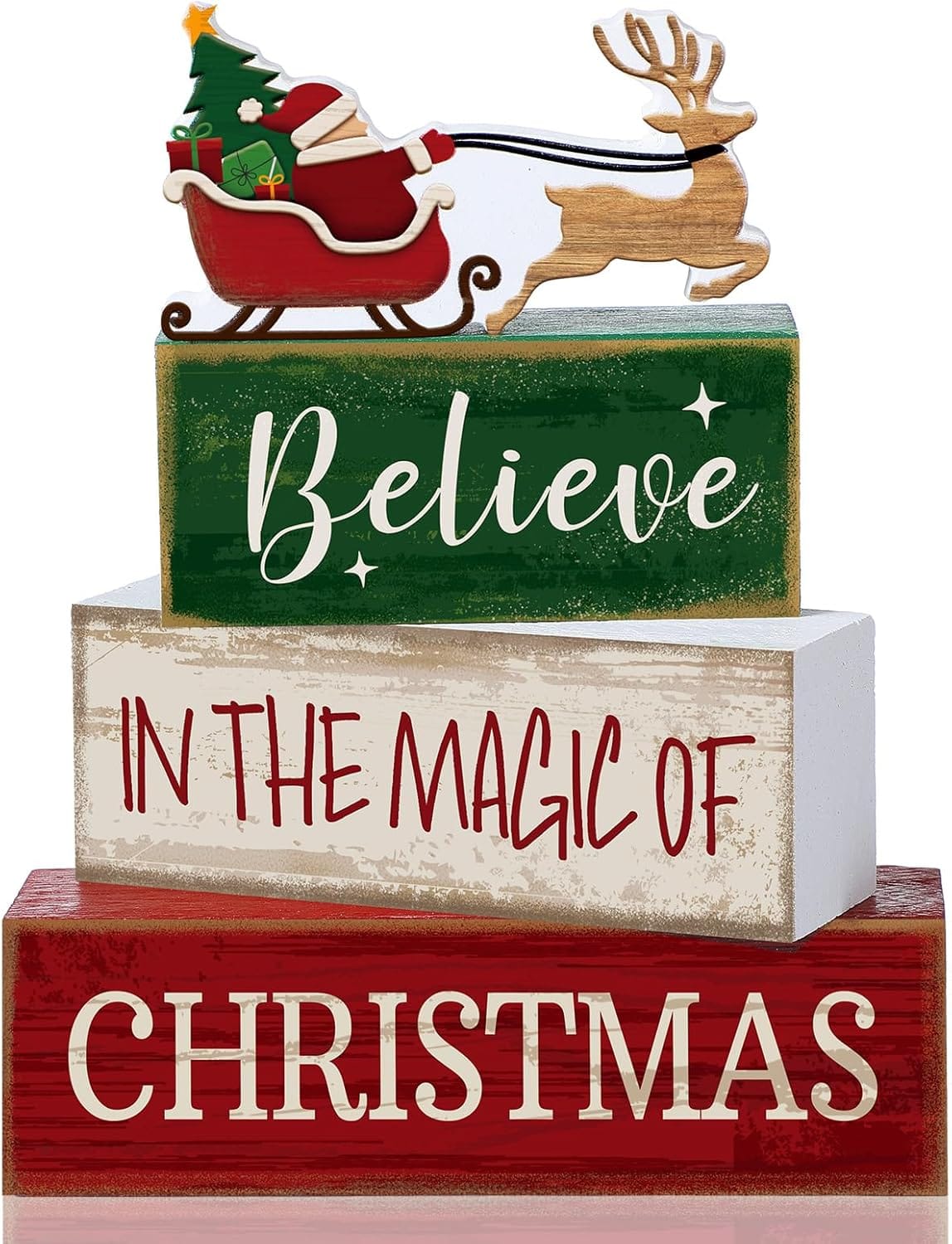 Festive Wooden Decor Set for Xmas Charm