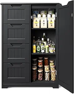 Stylish Black Pantry Cabinet Under $80!