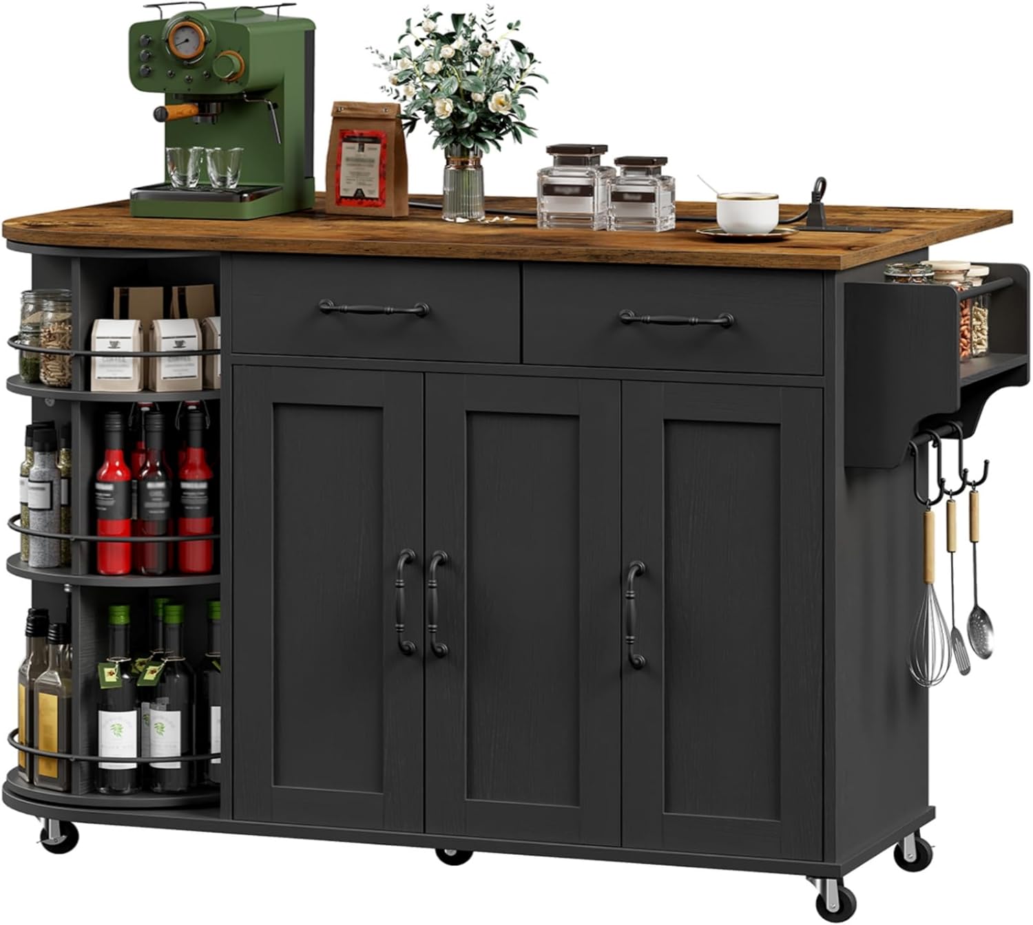 ✨ Transform Your Kitchen with a Stylish Island Cart – 4.3★ Rated Power & Storage Packed Solution!