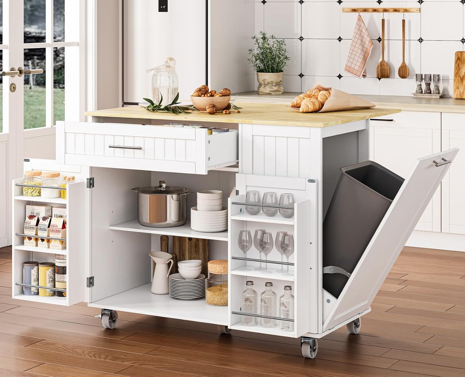 ⭐ Transform Your Kitchen with a Versatile, Stylish Rolling Island! (Price Details Coming Soon)