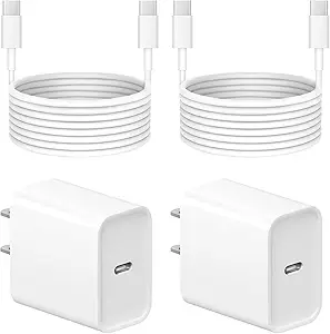 2-Pack Fast Chargers with Cables for Under $8